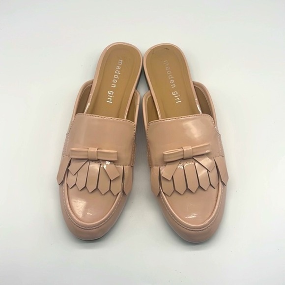 Madden Girl - Qwen Soft Pink Patent Leather Slide On Loafer Size 7.5 - Picture 2 of 15